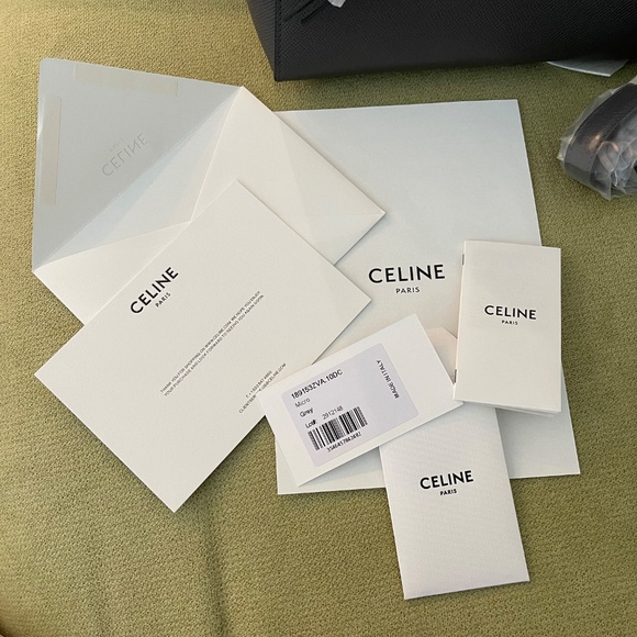 NWT. CELINE MICRO BELT BAG IN GRAINED CALFSKIN. COLOR: GREY - Picture 7 of 10